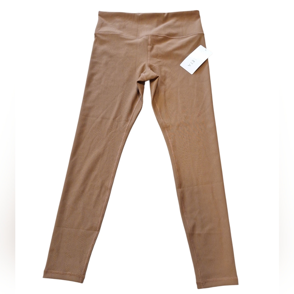 NWT Athleta Tan Elation Rib Tight Leggings L
